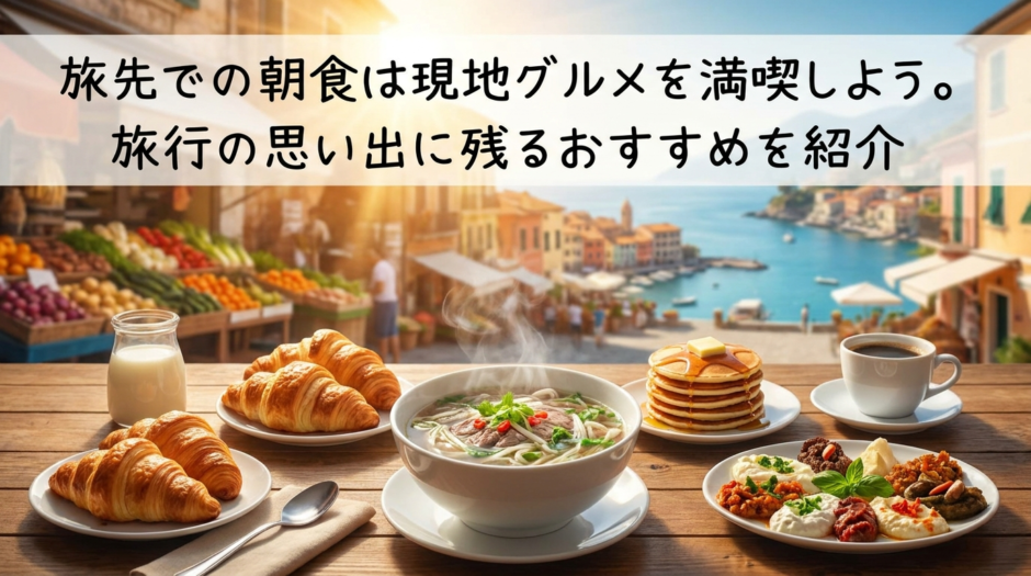旅先での朝食は現地グルメを満喫しよう。旅行の思い出に残るおすすめを紹介。