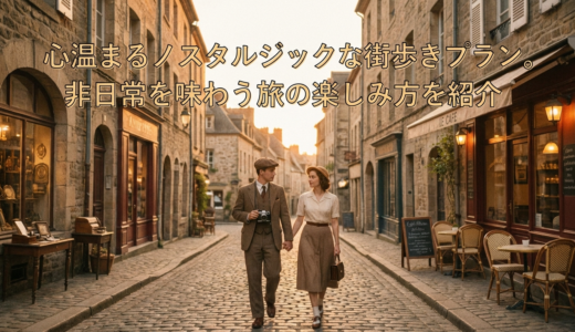 心温まるノスタルジックな街歩きプラン。非日常を味わう旅の楽しみ方を紹介
