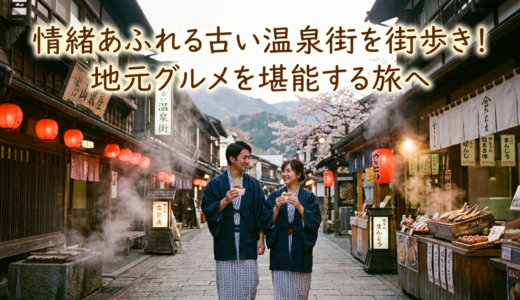 情緒あふれる古い温泉街を街歩き！地元グルメを堪能する旅へ
