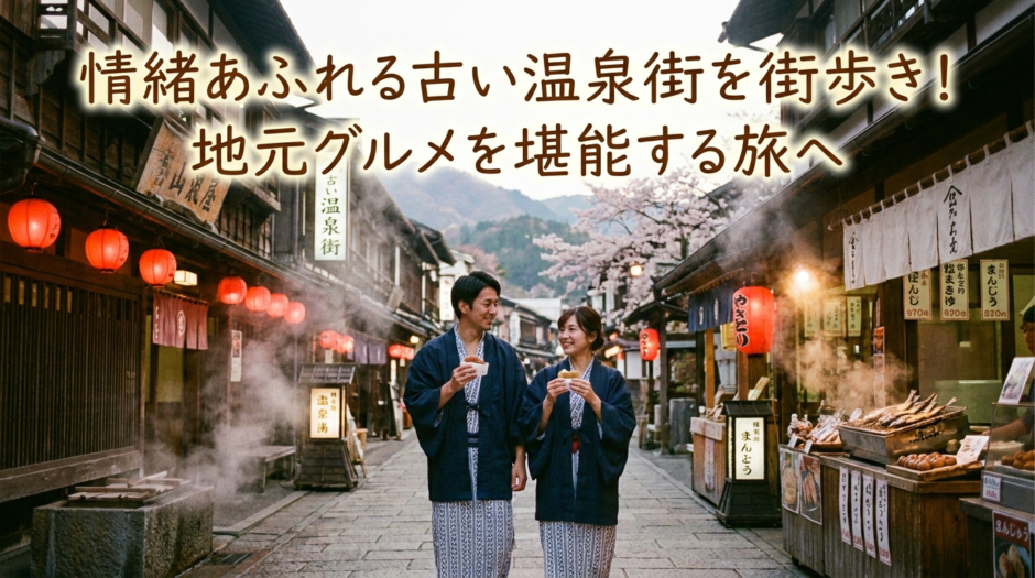 情緒あふれる古い温泉街を街歩き！地元グルメを堪能する旅へ