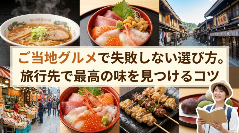 ご当地グルメで失敗しない選び方。旅行先で最高の味を見つけるコツ