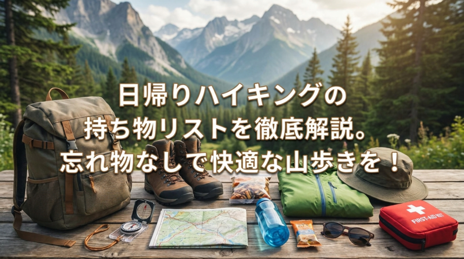 日帰りハイキングの持ち物リストを徹底解説。忘れ物なしで快適な山歩きを！